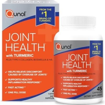 Qunol 5-in-1 Joint Support Supplement, Fast Acting, One Pill Dose, Support Healthy Inflammation Response & Discomfort Caused by Overuse of Joints, Alternative to Glucosamine Chondroitin MSM, 45 Count