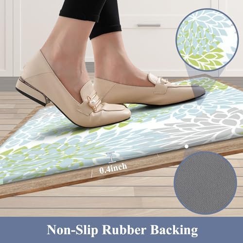 HEBE Anti Fatigue Kitchen Rug Sets 2 Piece Non Slip Kitchen Mats for Floor Cushioned Kitchen Rugs and Mats Waterproof Comfort Standing Mat Runner for Kitchen,Home Office,Sink,Laundry - Image 4