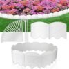 Vashly 20Pcs White Garden Edging Border,20Ft Garden Landscape Edging Borders,Plastic Landscape Edging,Lawn Edging Border with 20Pcs Anchoring Stakes Kits for Lawn,Flower Garden Outdoor Patio Pathway