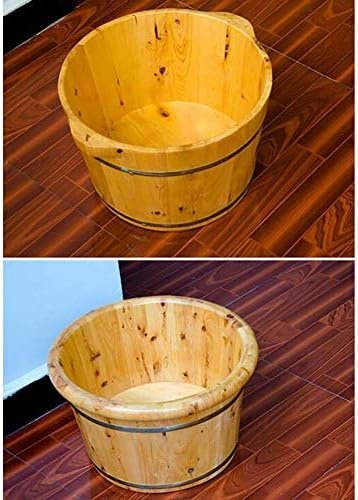 Foot Bath Barrel Solid Wood Steam Fumigation Barrel Home Massage Adult Tub Foot Basin Beauty and Household Wash Basin (Color : A) (B) - Image 5