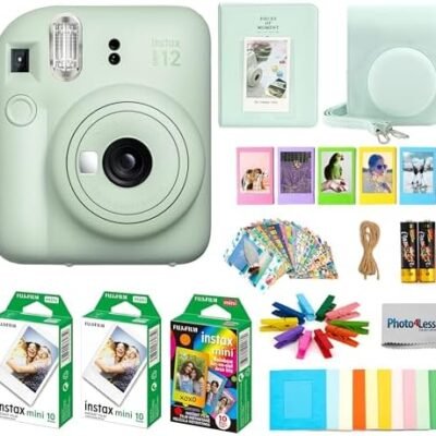 Fujifilm Instax Mini 12 Instant Film Camera Bundle with Accessories (Mint Green)