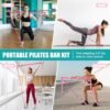 Pilates Bar Kit with Resistance Bands, Pilates Workout Equipment for Legs, Hip, Waist, Arm, Squats Exercise Equipment for Home Workouts, Adjustable 3-Section Pilates Bar Kit for Women & Men - Image 5