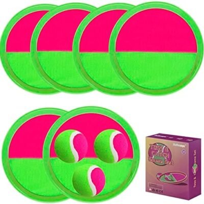 Bufeeaye Outside Toys for Kids Ages 4-8 - Toss and Catch Ball Set, Kids Outdoor Games Yard Games for Kids and Adults with 6 Paddles and 3 Balls Toys for 3 4 5 6 7 8 Year Old Boys Girls Birthday