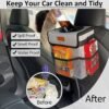 ELONGRIVER Car Trash Can Bin for Back Seat Leak Proof, Cute Trash Bag Hanging, for SUV Truck Van, Automotive Vehicle Garbage Cans Front Seat Grey - Image 2