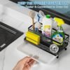 Cisily Sponge Holder , Caddy Organizer, Sink Accessories with Drip Tray, Rustproof and Non-slip , Kitchen Essentials for New Home（Matte Black - Image 3