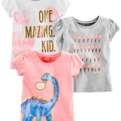 Simple Joys by Carter's Girls' Short-Sleeve Shirts and Tops, Pack of 3