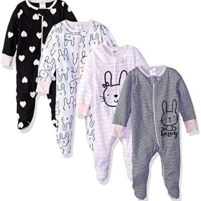 Gerber Baby-Girls 4 Pack Sleep 'N Play Footie