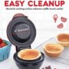 Dash Mini Waffle Bowl Maker for Breakfast, Burrito Bowls, Ice Cream and Other Sweet Desserts, Recipe Guide Included - Red - Image 5