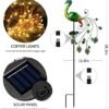 Glintoper Solar Garden Lights, 39 Inch Height Outdoor Metal Peacock Decorative Garden Stakes, Mothers Day Ideal Gifts, Waterproof Path Lights Lawn Stake Ornaments for Patio Pathway Yard Decoration - Image 2