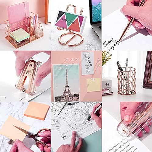 JUOPIEA Desk Organizers and Accessories Office Supplies 12PS Set with Acrylic Stapler, Staple Remover, Pen Holder, Clips, Scissor, Phone Holder, 1 Pen Ect - Image 3