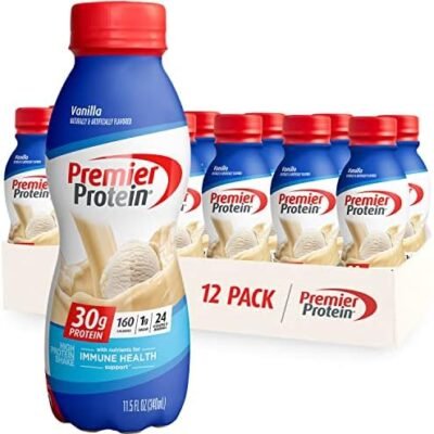Premier Protein Shake, Vanilla, 30g Protein, 1g Sugar, 24 Vitamins & Minerals, Nutrients to Support Immune Health 11.5 fl oz, 12 Pack