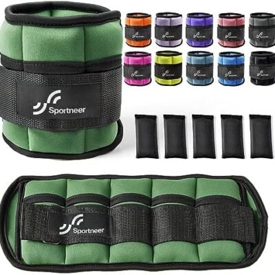 Sportneer Adjustable Ankle Weights 1 Pair 2 4 6 8 10 Lbs Leg Weight Straps for Women Men, Weighted Ankle Weights Set for Gym,Fitness, Workout,Walking, Jogging,1-5 lbs Each Ankle, 1 Pair 2-10 lbs