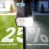 AUDERWIN Solar Spot Lights Outdoor IP65 Waterproof 63 LED 3 Lighting Modes Solar Lights Outdoor for Yard, Garden, Pathway, Lawn, Landscape Solar Lights for Outside-6 Pack - Image 3