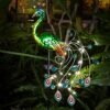 Glintoper Solar Garden Lights, 39 Inch Height Outdoor Metal Peacock Decorative Garden Stakes, Mothers Day Ideal Gifts, Waterproof Path Lights Lawn Stake Ornaments for Patio Pathway Yard Decoration - Image 9