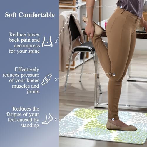 HEBE Anti Fatigue Kitchen Rug Sets 2 Piece Non Slip Kitchen Mats for Floor Cushioned Kitchen Rugs and Mats Waterproof Comfort Standing Mat Runner for Kitchen,Home Office,Sink,Laundry - Image 7