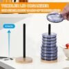 ZUJJAFY Bamboo Tumbler Lid Organizer - Vertical Storage for Up to 10 Cup Lids, Clutter-Free Kitchen Cabinets and Countertops Organization - Image 2