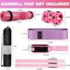 Gym Set Equipment with Foam Barbell Pad for Squats Bench Press - Hip Thrusts Pad Ankle Strap for Cable Machine Hip Resistance Band Weight Lifting Strap Barbell Clips and Carry Bag Gym Accessories - Image 2