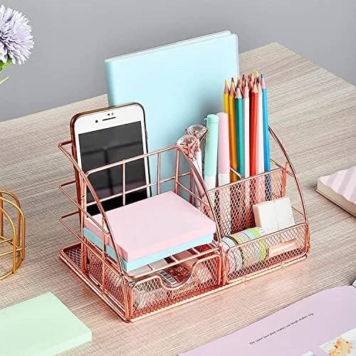 JUOPIEA Desk Organizers and Accessories Office Supplies 12PS Set with Acrylic Stapler, Staple Remover, Pen Holder, Clips, Scissor, Phone Holder, 1 Pen Ect - Image 5