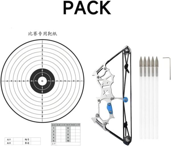 Mini Archery Bow Set Right Hand Mini Compound Bow Mini Hunting Bow Metal Material Catapult RH/LH for Hunting Shooting Practice Archery Entertainment Fun - Image 3