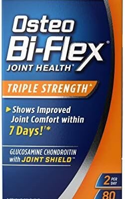 Osteo Bi-Flex Triple Strength(5), Glucosamine Chondroitin with Vitamin C Joint Health Supplement, Coated Tablets, 80 Count (Pack of 1)