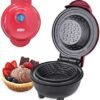 Dash Mini Waffle Bowl Maker for Breakfast, Burrito Bowls, Ice Cream and Other Sweet Desserts, Recipe Guide Included - Red