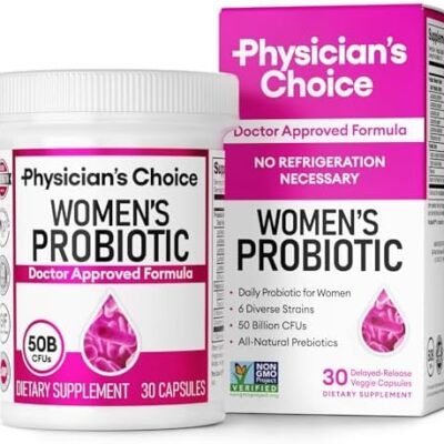 Physician's Choice Probiotics for Women - PH Balance, Digestive, UT, & Feminine Health - 50 Billion CFU - 6 Unique Strains for Women - Organic Prebiotics, Cranberry Extract+ - Women Probiotic - 30 CT