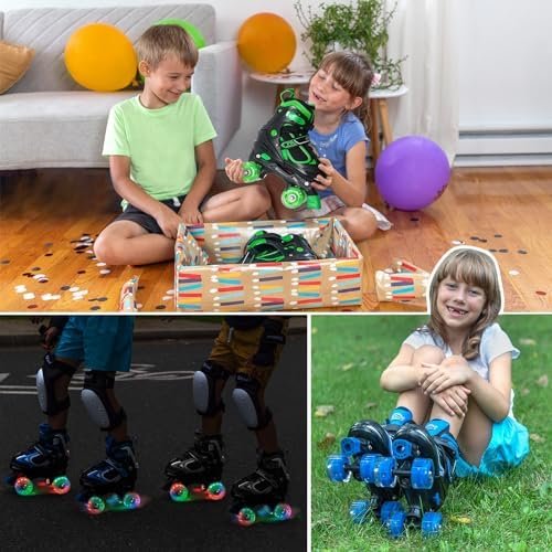 Nattork Kids Roller Skates for Boys Girls Kids, 4 Sizes Adjustable Quad Skates with All Light up Wheels - Birthday Gift for Indoor Outdoor Sports - Image 6