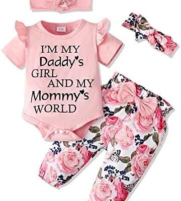 Newborn Infant Baby Girl Clothes Ruffle Romper Toddler Girl Floral Cotton Pant Sets Girls' Clothing Outfit