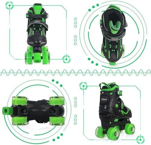 Nattork Kids Roller Skates for Boys Girls Kids, 4 Sizes Adjustable Quad Skates with All Light up Wheels - Birthday Gift for Indoor Outdoor Sports - Image 3
