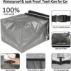ELONGRIVER Car Trash Can Bin for Back Seat Leak Proof, Cute Trash Bag Hanging, for SUV Truck Van, Automotive Vehicle Garbage Cans Front Seat Grey - Image 3
