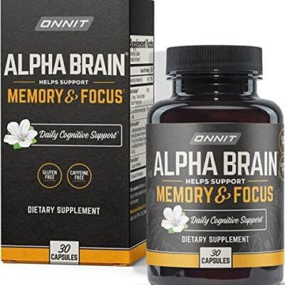 ONNIT Alpha Brain Premium Nootropic Brain Supplement, 30 Count, for Men & Women - Caffeine-Free Focus Capsules for Concentration, Brain Booster& Memory Support - Cat's Claw, Bacopa, Oat Straw