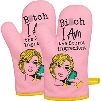 Miracu Oven Mitt, Funny Kitchen Cooking Oven Mitts, Pink Kitchen Accessories, Housewarming Gifts for Women, House Warming Gifts New Home - Fun Mothers Day, Birthday Baking Gifts for Women Wife Mom