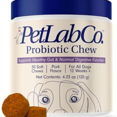 PetLab Co. Probiotics for Dogs, Support Gut Health, Diarrhea, Digestive Health & Seasonal Allergies - Pork Flavor - 30 Soft Chews - Packaging May Vary