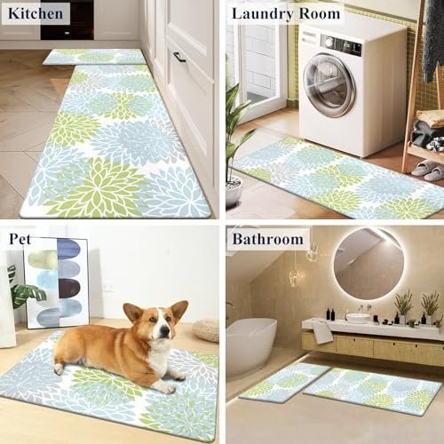 HEBE Anti Fatigue Kitchen Rug Sets 2 Piece Non Slip Kitchen Mats for Floor Cushioned Kitchen Rugs and Mats Waterproof Comfort Standing Mat Runner for Kitchen,Home Office,Sink,Laundry - Image 6