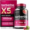 1000mg Berberine Supplement Capsules with Bitter Melon and Banaba Leaf - 30 Servings