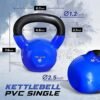 Yes4All Kettlebell Vinyl Coated Cast Iron – Great for Dumbbell Weights Exercises, Full Body Workout Equipment Push up, Grip Strength and Strength Training, PVC - Image 2