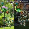Glintoper Solar Garden Lights, 39 Inch Height Outdoor Metal Peacock Decorative Garden Stakes, Mothers Day Ideal Gifts, Waterproof Path Lights Lawn Stake Ornaments for Patio Pathway Yard Decoration - Image 3