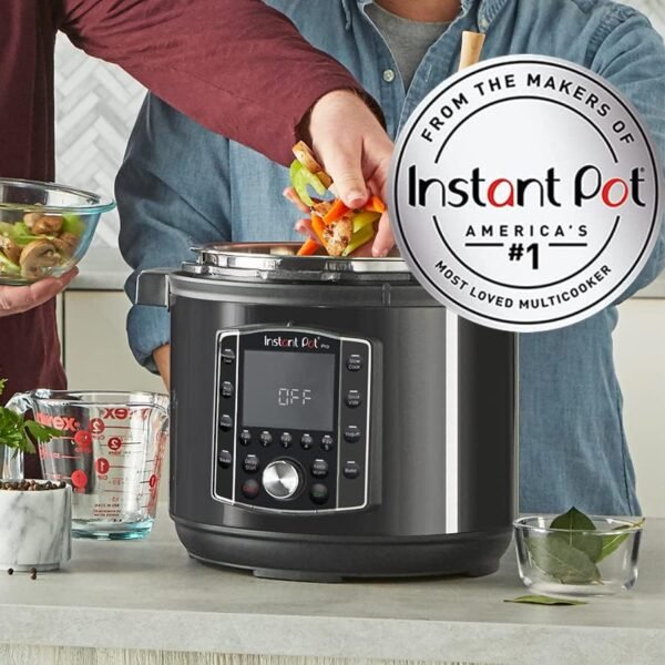 Instant Pot Pro 10-in-1 Pressure Cooker, Slow Cooker, Rice/Grain Cooker, Steamer, Sauté, Sous Vide, Yogurt Maker, Sterilizer, and Warmer, Includes App With Over 800 Recipes, Black, 6 Quart - Image 5