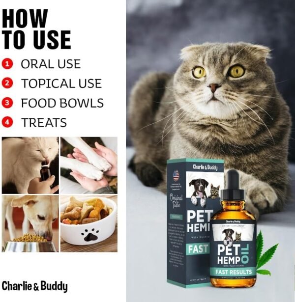 Charlie & Buddy Hеmp Оil for Dogs Cats - Helps Pets with Аnxiеty, Pаin, Strеss, Slееp, Аrthritis, Sеizures Rеlief - Нiр Jоint Hеalth - Cаlming Trеats - Image 3