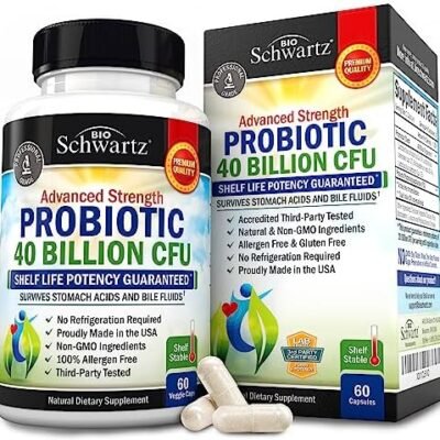 Daily Probiotic Supplement with 40 Billion CFU - Gut Health Complex with Astragalus and Lactobacillus Acidophilus Probiotic for Women and Men - Shelf Stable Pre and Probiotics for Digestive Health