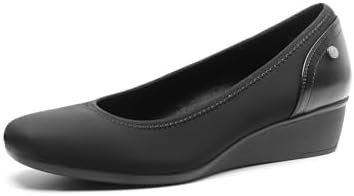 DREAM PAIRS Women's Wedge Low Heels Square Close Block Toe Dress Comfortable Wedding Bride Office Pumps Shoes