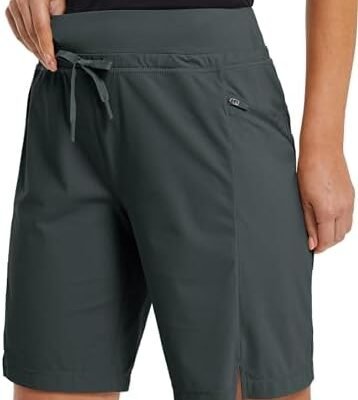 BALEAF Women's Hiking Long Shorts 9"/11" Quick Dry Bermuda Cargo for Curvy Lightweight Pockets
