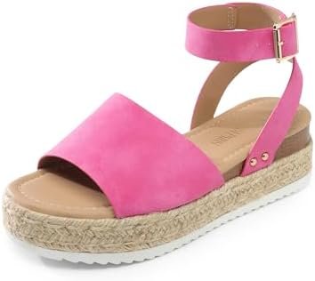 DREAM PAIRS Women's Platform Espadrilles Casual Ankle Strap Wedge Sandals, Comfortable Dressy Summer Shoes