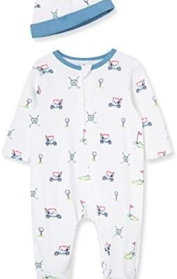 Little Me baby-boys 100% Cotton Scratch Free Tag 2-piece Sleeper