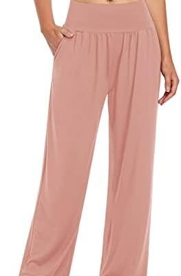 UEU Women's Casual Loose Wide Leg Cozy Pants Yoga Sweatpants Comfy High Waisted Sports Athletic Lounge Pants with Pockets