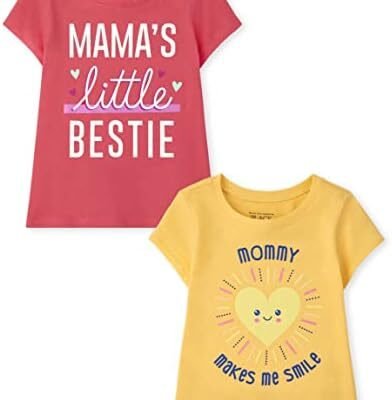 The Children's Place girls Mom Graphic Short Sleeve T Shirt 2 Pack