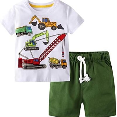 Toddler Boy Clothes Kids Summer Cotton Outfits Shirt Short Sets Size 2-7