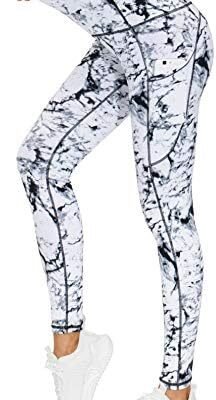 THE GYM PEOPLE Thick High Waist Yoga Pants with Pockets, Tummy Control Workout Running Yoga Leggings for Women