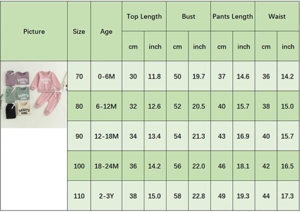 FIOMVA Daddys Girl Baby Clothes Toddler Sweatshirt Pants Outfit Fall Winter Long Sleeve Top Infant 2 Piece Set - Image 7
