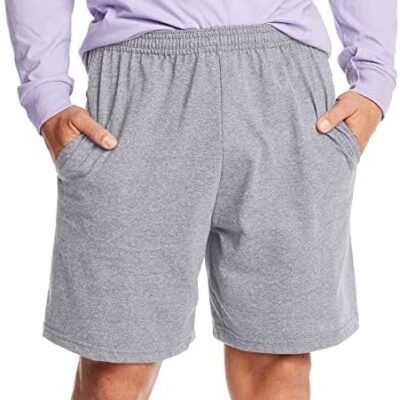 Hanes Men's Athletic Shorts, Favorite Cotton Jersey Shorts, Pull-On Knit Shorts with Pockets, Knit Gym Shorts, 7.5" Inseam